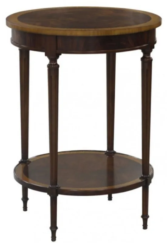 Garantierte Lieferung Casa Padrino mesa auxiliar barroco de lujo marrón oscuro / marrón claro Ø 58 x H. 80 cm - Muebles Barrocos