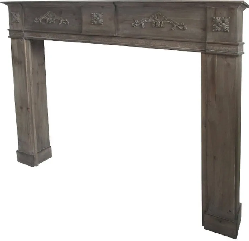 Casa Padrino marco de chimenea de estilo campestre marrón grisáceo antiguo 137 x 20 x H. 113 cm - Muebles de Estilo Campestre Expressversand