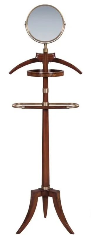 Finale Aktion Casa Padrino sirviente mudo de lujo con espejo marrón 51 x 36 x H. 160 cm - Perchero Abrigo Perchero Traje Soporte Mudo Sirviente Caballero