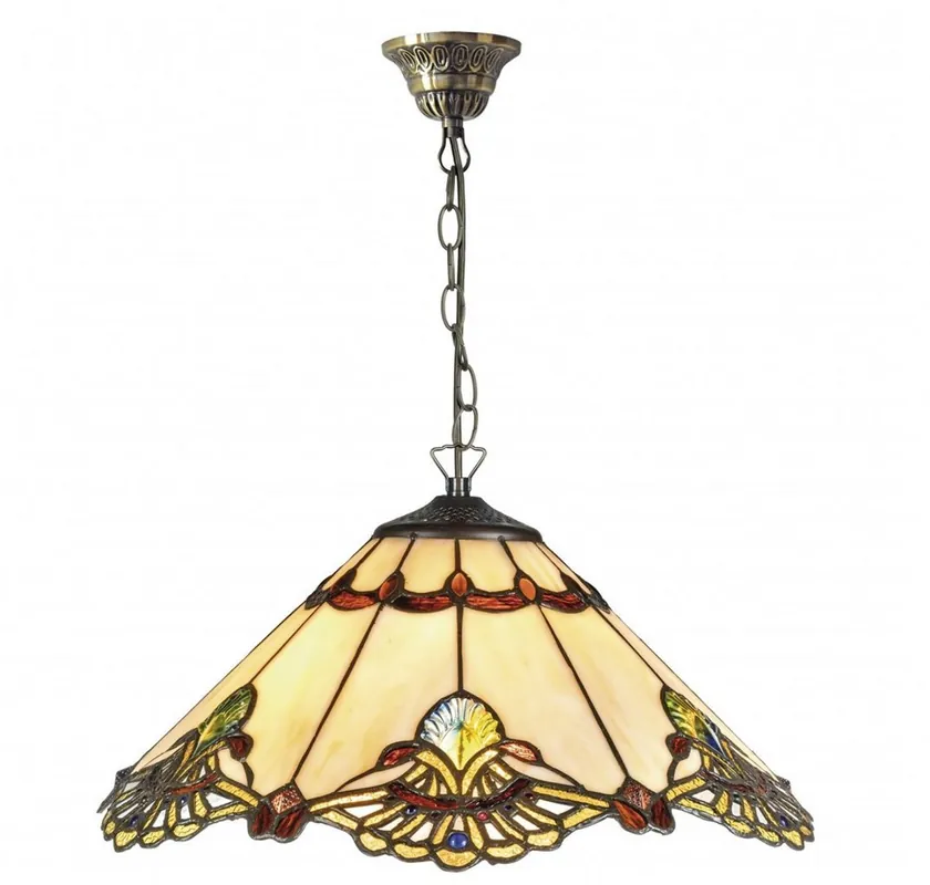Direkt Vom Hersteller Casa Padrino Lámpara Colgante Tiffany de Lujo Multicolor Ø 40 x H. 83 cm - Lámpara Colgante Hecha a Mano con 264 Piezas