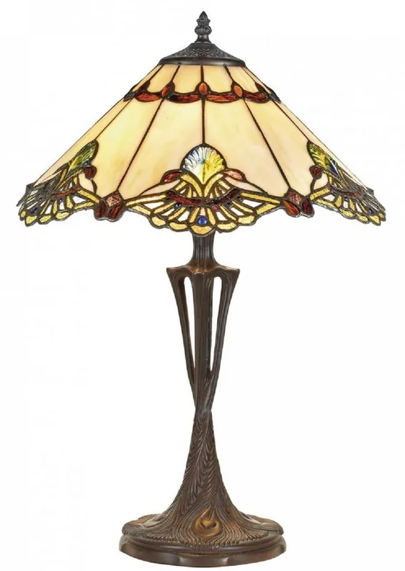 Expressversand Casa Padrino lámpara de mesa Tiffany de lujo multicolor Ø 40 x H. 60 cm - Calidad de Lujo