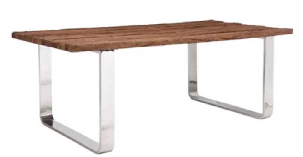 Top-Preis Casa Padrino mesa de comedor de lujo marrón / plata 200 x 100 x H. 75 cm - Mesa de Comedor de Lujo