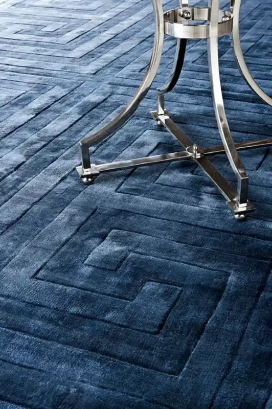 Casa Padrino alfombra de lujo de viscosa azul zafiro - Varios Tamaños - Alfombra de Salón Tejida a Mano Günstig