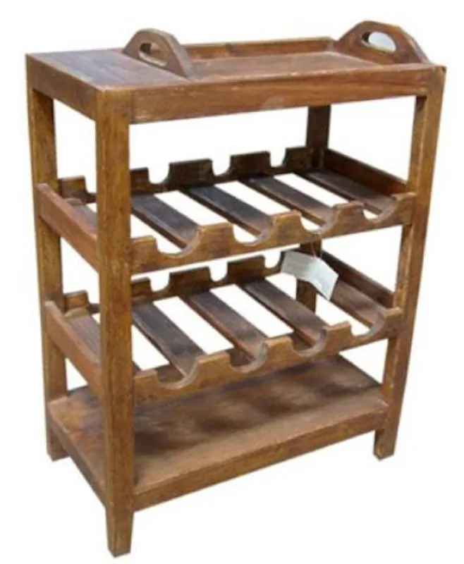 Begrenztes Angebot Casa Padrino estantería de vino de estilo campestre natural 60 x 33 x H. 75 cm - Muebles de Estilo Campestre
