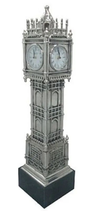 Nur Heute Casa Padrino reloj de piso de lujo torre plata / negro 20 x 20 x H. 85 cm - Accesorios de Decoración de Lujo