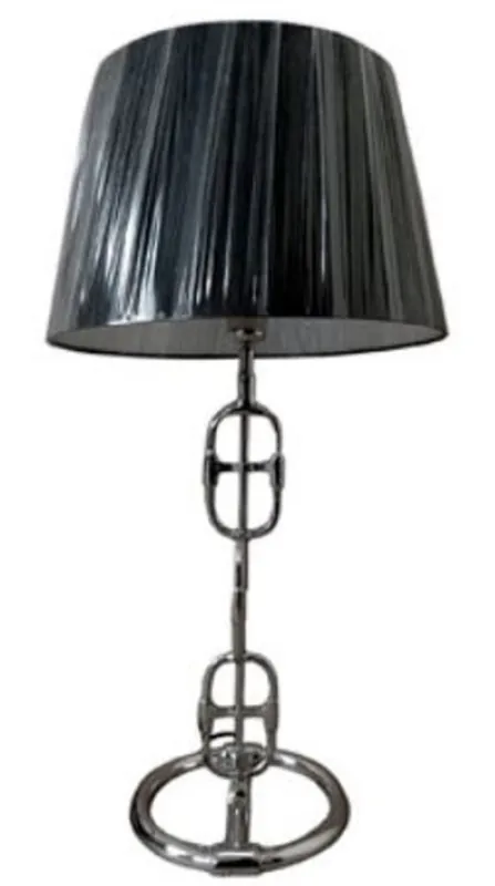 Meistverkauft Casa Padrino lámpara de mesa de diseño plata / negro Ø 25 x H. 58 cm - Lámpara de Lujo con Pantalla Redonda