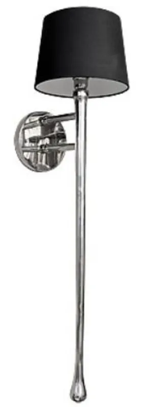 Jetzt Kaufen Casa Padrino lámpara de pared de lujo plata / negro 19 x 20 x H. 103 cm - Lámpara de Pared con Pantalla de Hotel y Restaurante