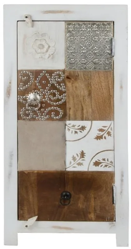 Casa Padrino cómoda de estilo campestre shabby chic blanco antiguo / multicolor 40 x 32 x H. 90 cm - Pequeño Gabinete de Estilo Campestre con Puerta Beliebt