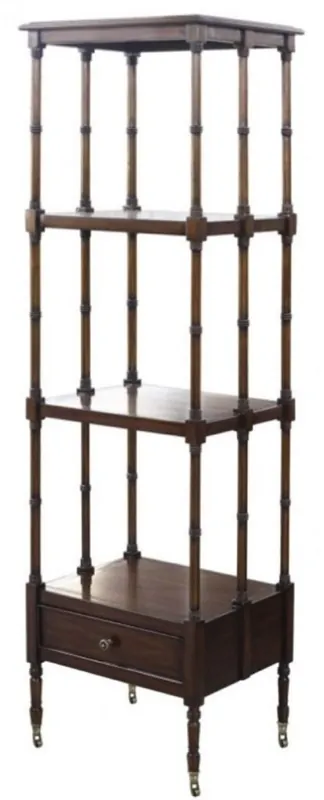 Top-Seller Casa Padrino gabinete estantería de lujo con cajón marrón oscuro 44 x 36 x H. 163 cm - Calidad de Lujo