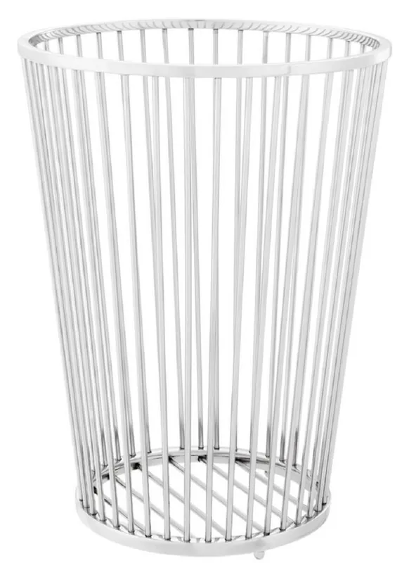 Casa Padrino cesta de ropa de lujo de acero inoxidable plata Ø 30 x H. 40,5 cm - Accesorios de Baño de Lujo Meistverkauft