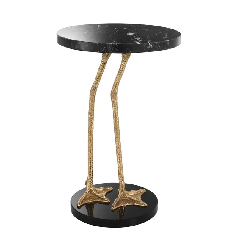Mesa auxiliar de la sala de estar de Casa Padrino en latón dorado con encimera de mármol negro 41 x Alt. 62 cm - Edición limitada Super-Preis