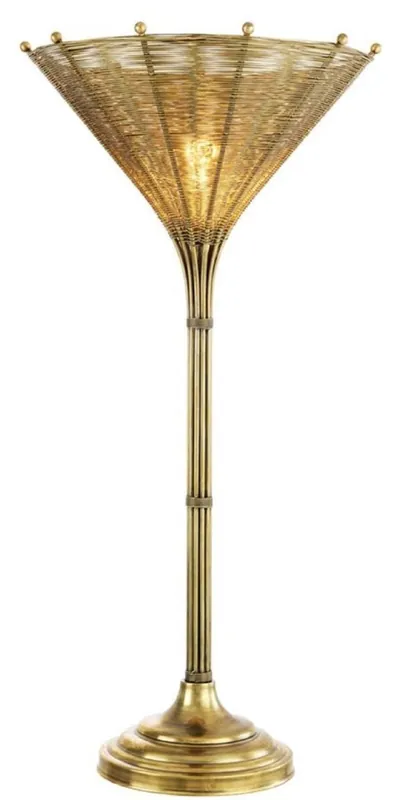 Casa Padrino lámpara de mesa de lujo latón vintage Ø 41 x H. 83,5 cm - Lámpara de Sala Direktkauf