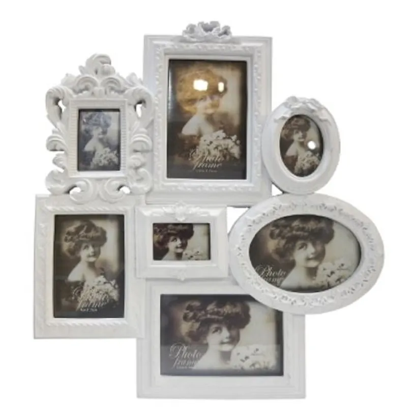 Garantierte Lieferung Casa Padrino marco de imagen barroco blanco 41 x 4 x H. 45 cm - Accesorios de Decoración en Estilo Barroco
