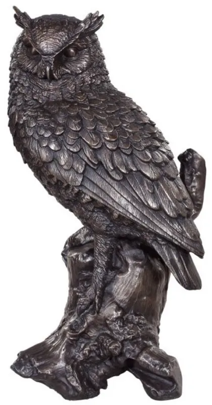 Casa Padrino deco de lujo figura de bronce búho bronce 19 x 15 x H. 36 cm - Escultura de Bronce Sonderaktion