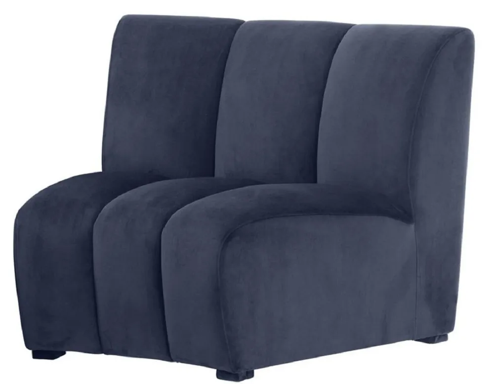 Neu Im Sortiment Casa Padrino sofá de terciopelo de lujo azul medianoche 109 x 95 x H. 83,5 cm - Sofá de Salón de Lujo Curvado y Extensible