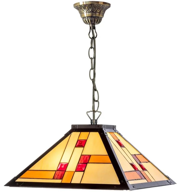Casa Padrino Lámpara Colgante Tiffany de Lujo Negro / Multicolor 50 x 50 cm - Lámpara Colgante Hecha a Mano con 64 Piezas Beliebt