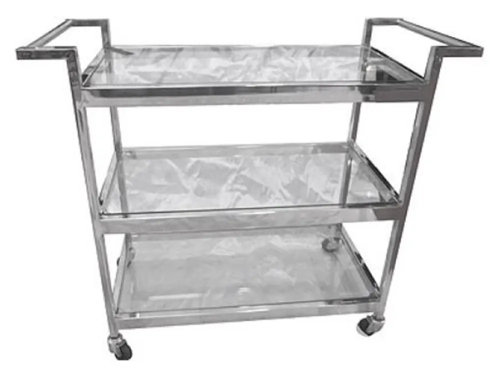 Casa Padrino carritos de comida de lujo plata 93 x 40 x H. 79 cm - Hotel Restaurant Gastronomía Carritos de Comida Begrenztes Angebot