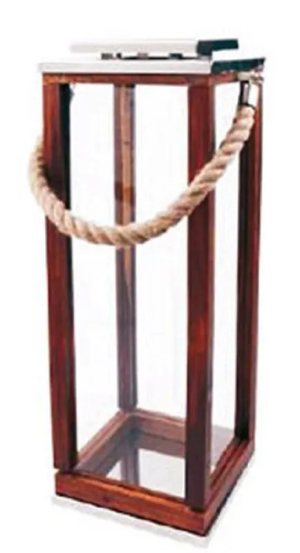 Online Kaufen Casa Padrino linterna de lujo plata / marrón 23 x 23 x H. 61 cm - Candelabro de Hotel y Restaurante