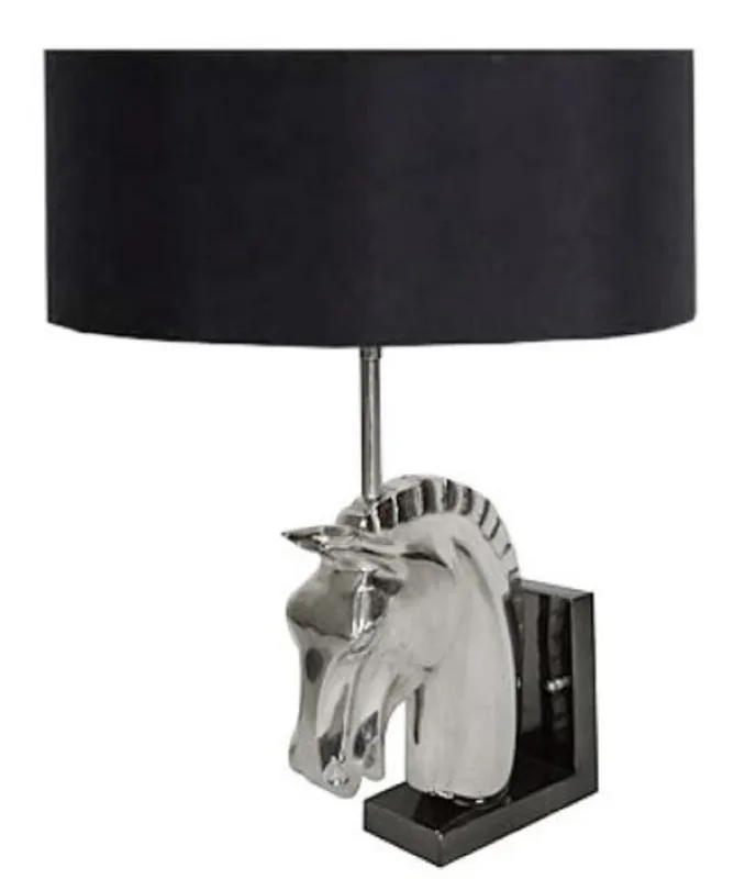 Casa Padrino lámpara de pared de diseño cabeza de caballo plata / negro 18 x 8 x H. 40 cm - Muebles de Lujo Billig