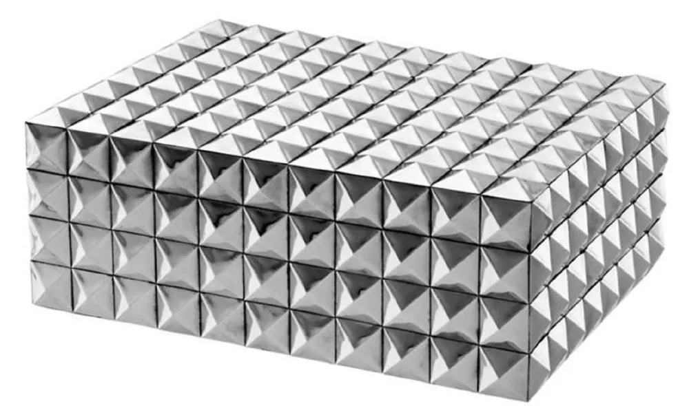 Casa Padrino ataúd de joyería / caja de joya de lujo con tapa plata 28 x 21 x H. 10 cm - Calidad de Lujo Neu