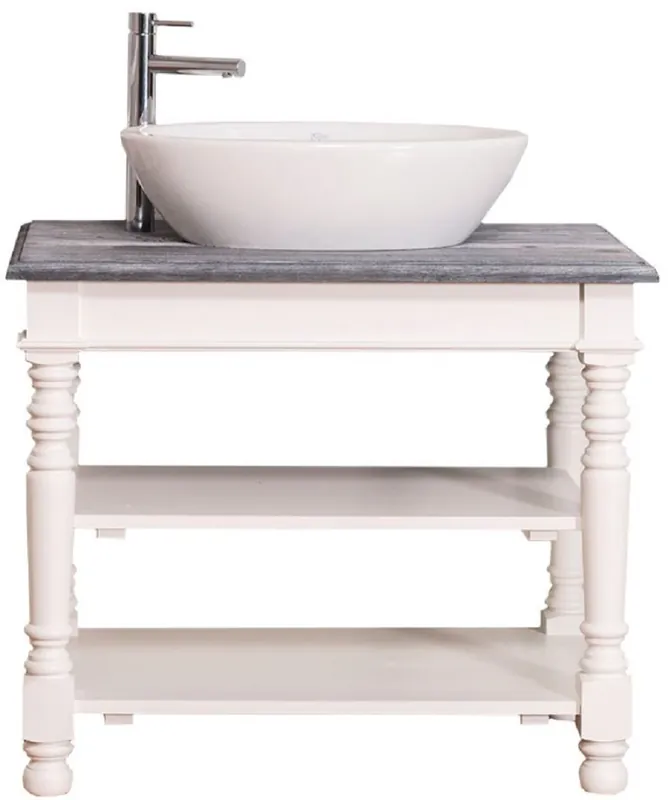 Casa Padrino Armario Lavabo Estilo Campestre Blanco / Gris 90 x 54 x H. 74 cm - Muebles de Baño de Estilo Campestre Geprüft