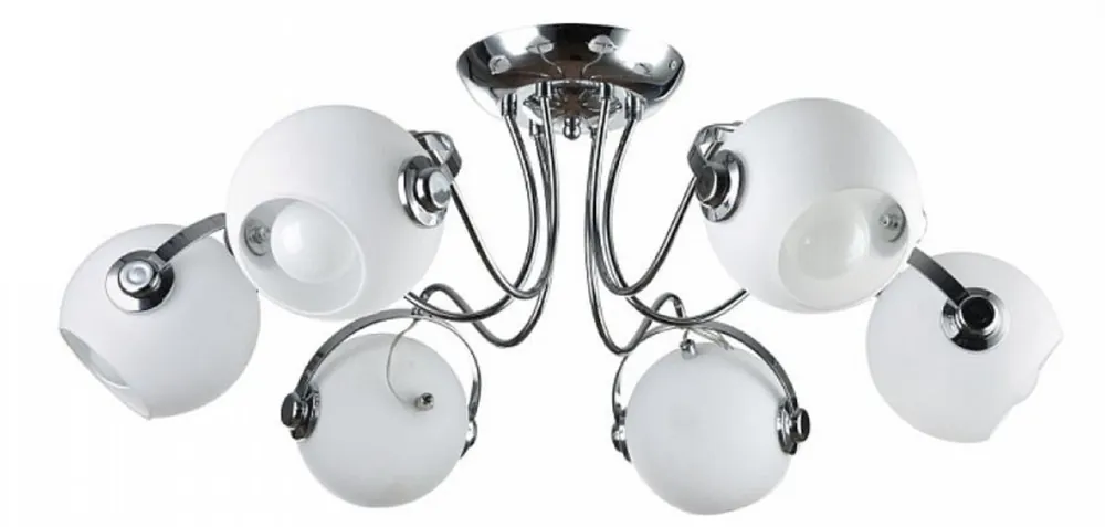 Casa Padrino lámpara de techo de diseño plata / blanco Ø 76 x H. 28 cm - Lámpara de Techo Moderna con Pantallas Esféricas Nur Für Kurze Zeit