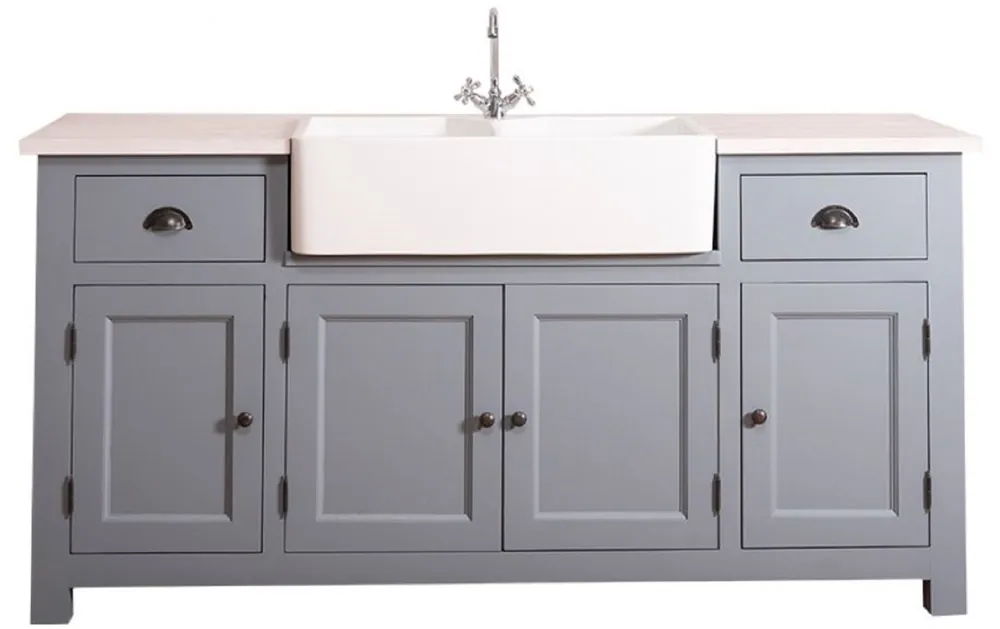 Casa Padrino mueble lavabo estilo campestre azul / blanco 180 x 65 x H. 90 cm - Mueble Bajo Lavabo con 4 Puertas y 2 Cajones Top-Preis