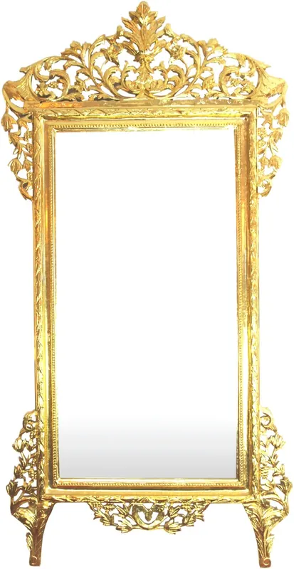 Enorme casa Padrino Baroque Mirror Gold 220 x 120 cm - Noble y magnífico espejo de pared Shiny Gold Beliebt