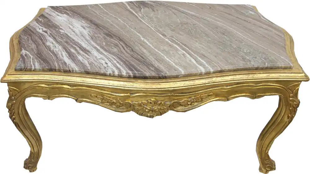 Mesa de centro barroca de oro de Casa Padrino con encimera de mármol insertada - mesa de salón de muebles estilo antiguo Solange Der Vorrat Reicht