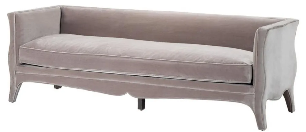 Jetzt Kaufen Casa Padrino Sofá de la Sala Gris 225 x 79 x H. 75 cm - Sofá de Terciopelo de Lujo