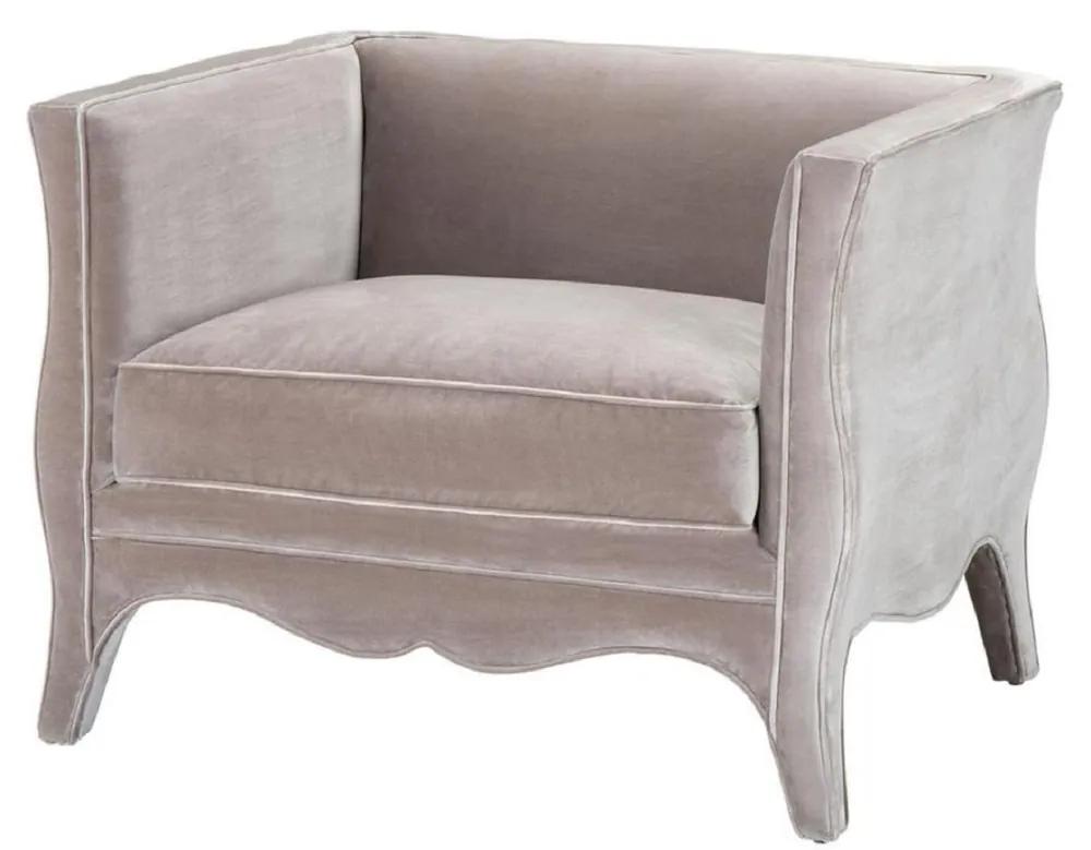 Must-Have Casa Padrino sillón de salón de terciopelo de lujo gris 100 x 79 x H. 75 cm - Muebles de Sala