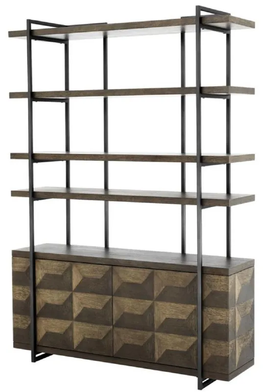 Casa Padrino armario de estantería de lujo con 2 puertas marrón / bronce 140 x 40 x H. 200 cm - Armario de Salón Wochenendangebot