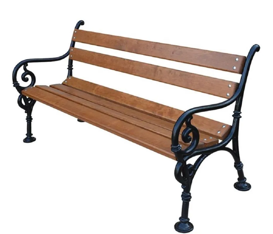 Heißes Angebot Casa Padrino Banco de Jardín de Estilo Art Nouveau con Reposabrazos Marrón / Negro 150 x 40 x H. 76 cm - Muebles de Jardín
