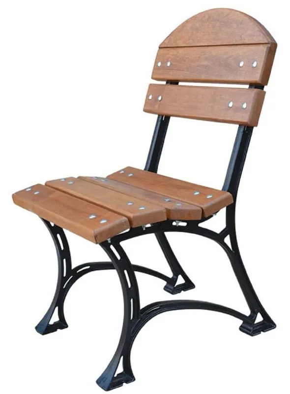 Top-Preis Casa Padrino Art Nouveau Silla de Jardín de Hierro Fundido de Madera de Aliso Marrón / Negro 40 x 48 x H. 85 cm - Muebles de Jardín