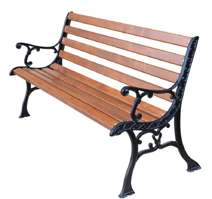 Casa Padrino Banco de Jardín de Estilo Art Nouveau con Reposabrazos Marrón / Negro 150 x 40 x H. 78 cm - Banco de Parque - Banco - Muebles de Jardín Bestseller