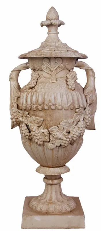 Top-Seller Casa Padrino Adorno de jardín de estilo antiguo de la taza de jardín - Hierro fundido - Altweiss Estilo antiguo Decoración de Gerten - Trabajo pesado -