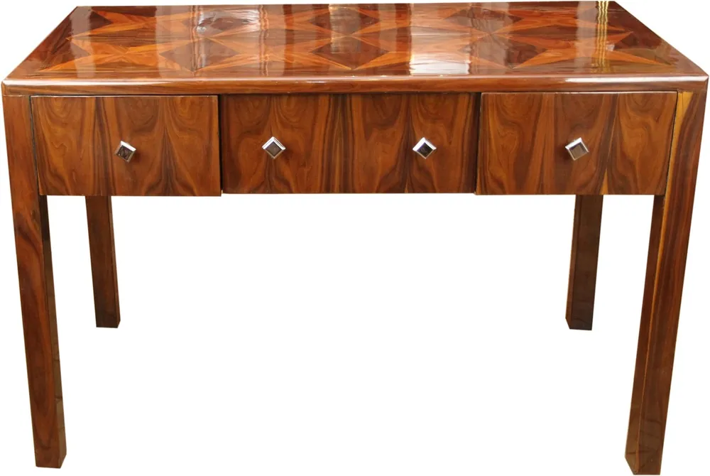Beliebt Casa Padrino Art Deco Secretary Brown con incrustaciones de 129 x 66 x H86 con 3 cajones - escritorio de diseño