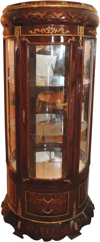 Jetzt Bestellen Vitrina barroca Casa Padrino Caoba Marrón - 88 x 48 x H 183 cm x Gabinete de exhibición - Sala de estar