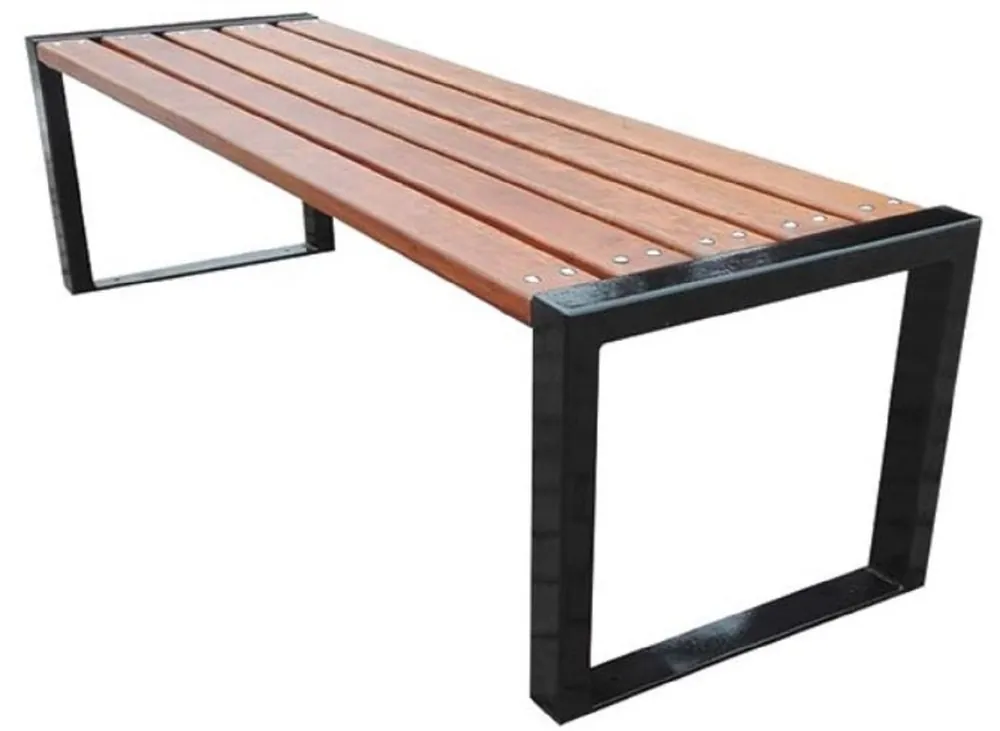 Top-Seller Casa Padrino banco de jardín de lujo marrón / negro 180 x 47 x H. 45 cm - Banco Moderno Sin Respaldo