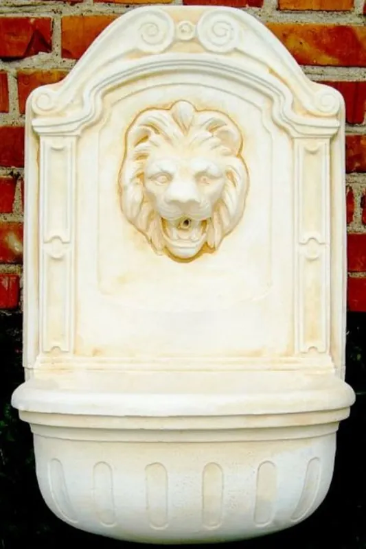Casa Padrino mini fuente de pared barroco león blanco / beige H. 77 cm - Fuente de Jardín de Estilo Barroco Jetzt Kaufen