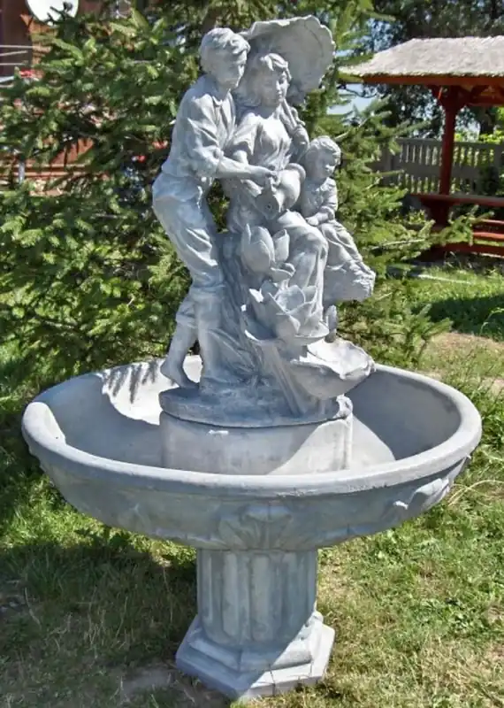 Sonderangebot Casa Padrino Fuente de Jardín Art Nouveau Gris Ø 95 x H. 164 cm - Fuente de Decoración de Jardín Barroco y Art Nouveau