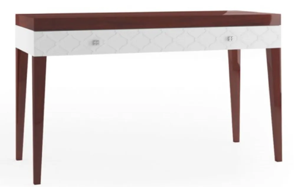 Casa Padrino mesa consola de lujo con cajón marrón brillante / blanco 111,2 x 45 x H. 83 cm - Muebles de Lujo Neu