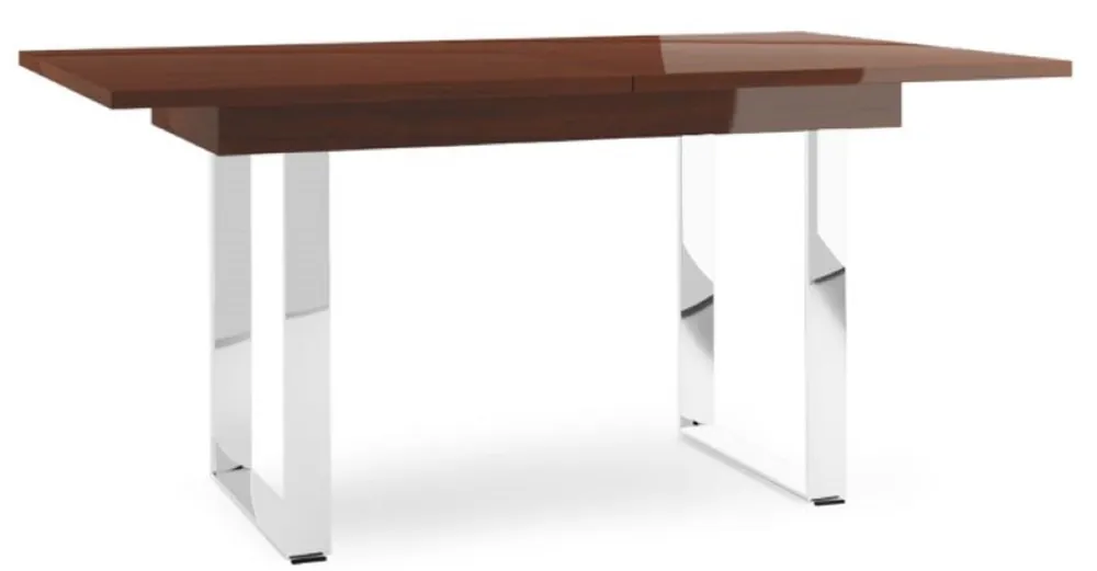 Top-Preis Casa Padrino Mesa de Comedor de Lujo Marrón Brillante / Plata 160-220 x 90 x H. 77 cm - Mesa de Cocina Moderna y Extensible