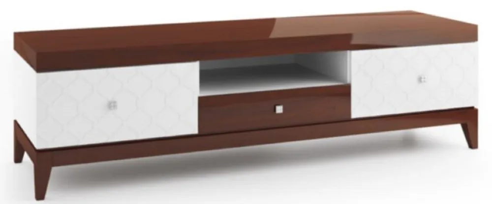 Casa Padrino aparador de lujo con 3 cajones blanco / marrón brillante 171.4 x 45 x H. 49 cm - Muebles de Sala Preisknaller