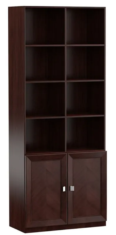 Casa Padrino Armario de Estantería de Lujo Marrón Oscuro / Plata 90,6 x 44,2 x H. 225,6 cm - Armario de Salón Armario de Oficina con 2 Puertas Sichere Zahlung