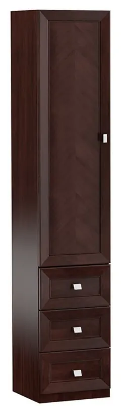 Casa Padrino Gabinete de Sala de Estar de Lujo con Puerta y 3 Cajones Marrón Oscuro / Plata 45,4 x 44,2 x H. 225,6 cm - Gabinete de Oficina - Muebles de Lujo Ausverkauf