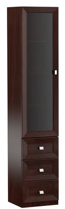 Preisreduziert Casa Padrino Gabinete de Sala de Estar de Lujo con Puerta de Vidrio y 3 Cajones Marrón Oscuro / Plata 45,4 x 44,2 x H. 225,6 cm - Calidad de Lujo