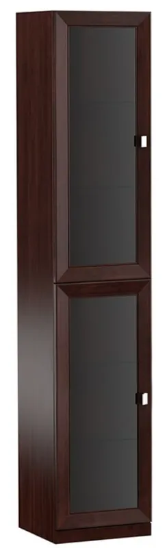 Casa Padrino Gabinete de Sala de Estar de Lujo con 2 Puertas de Vidrio Marrón Oscuro / Plata 45,4 x 44,2 x H. 225,6 cm - Colección de Lujo Top-Seller