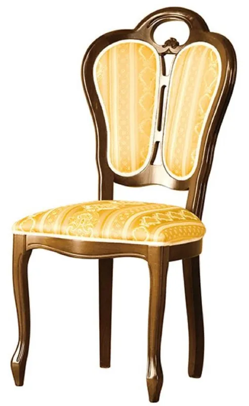 Casa Padrino Silla de Comedor Barroco de Lujo Marrón / Blanco / Oro 48 x 43 x H. 104,5 cm - Muebles de Comedor Barrocos Garantierte Lieferung