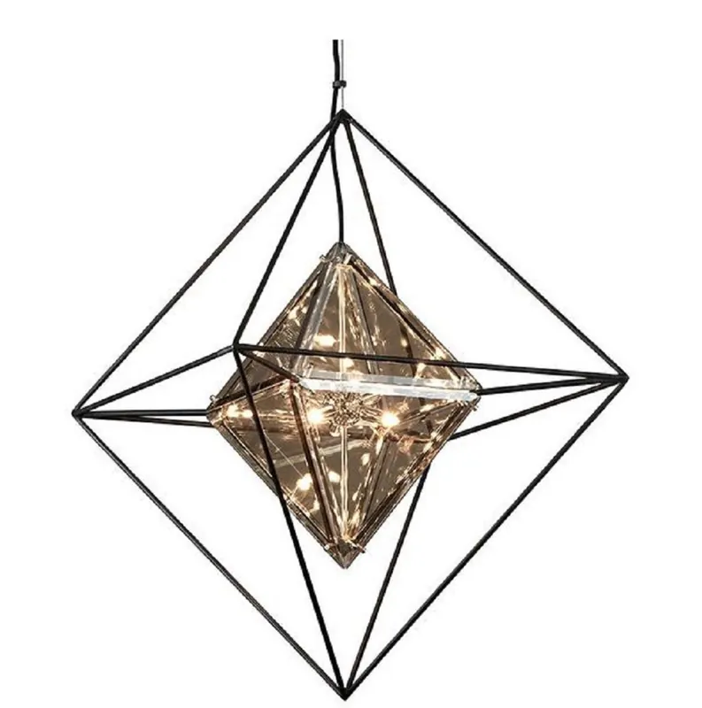 Top-Seller Casa Padrino Lámpara Colgante LED de Lujo 61 x 61 x H. 85,7 cm - Lámpara de Diseño con Marco de Hierro Forjado Hecho a Mano